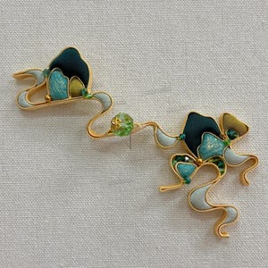 1pcs Sewing Fastener Hook and Loop Chinese knot Toggle Button Cheongsam Frog Closure Green hill design Qipao Pankou Tang Suit Deco