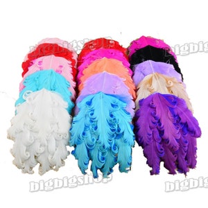 Wholesale lots 6pcs 15color pick Curly Goose nagorie feather pad for appliques trim