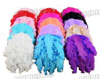 Wholesale lots 6pcs 15color pick Curly Goose nagorie feather pad for appliques trim