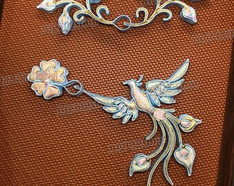 1 Fabric Silk Phoenix Sewing Fastener Hook and Eye Chinese knot Button Cheongsam Frog Closure cloak cape Tunic Toggle-and-Loop Qipao Pankou