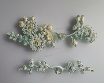 1pcs Sewing hook and loop Fastener, Hook and Eye Chinese knot Button ,Cheongsam Frog Closure Braid Qipao Pankou Tang Suit deco