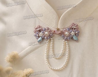 1pcs Sewing Fastener Hook and Eye Chinese knot Toggle Button Cheongsam Frog Closure Flower  tassel Qipao Pankou Tang Suit Deco