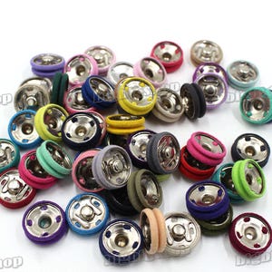 10set Stoffbezogen Metall Aufnäher Unsichtbarer Druckknopf Druckknöpfe Nähen Knöpfe Verschluss Tuch Popper 12 mm 14 mm 17 mm 18 mm 21 mm 23 mm 25 mm