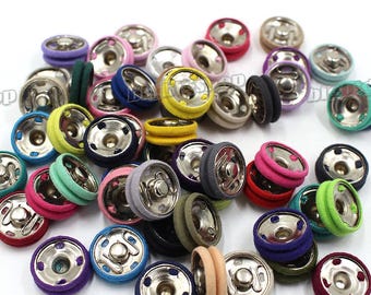 10set Fabric Covered metal Sew-On Invisible Snap Fastener Press Studs Sewing Buttons Closure cloth Popper 12mm 14mm 17mm 18mm 21mm 23mm 25mm