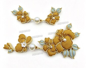 1set Sewing Fastener Hook and Eye Chinese knot Toggle Button Cheongsam Frog Closure Qipao Pankou Tang Suit Deco