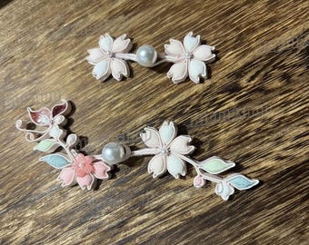 1set Flower Sewing Fastener Hook and Eye Chinese knot Button Cheongsam Frog Closure cloak cape Tunic Toggle-and-Loop Qipao Tang Suit Pankou