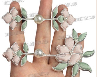 1set Sewing Fasteners Hook and Loop Chinese knot Button Cheongsam Frog Closure  Flower Design cape coat Qipao Pankou Tang Suit deco
