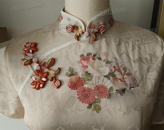 1pcs Sewing Fastener Hook and Loop Chinese knot Toggle Button Cheongsam Frog Closure fabric Qipao flower Pankou cloak Suit Deco