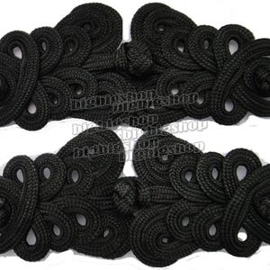1 pz/5 pz Nero extra large Chiusura per cucire cinese Nodo di chiusura Cheongsam Rana Bottoni per cintura abito stoffa 17 cm