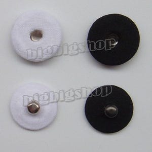 10er Set Stoff Bezogen Metall Aufnäher Unsichtbarer Druckknopf Druckknopf Nähen Knopf Verschluss Druckknopf Schwarz Weiß mini small 8mm 11mm 20mm 32mm