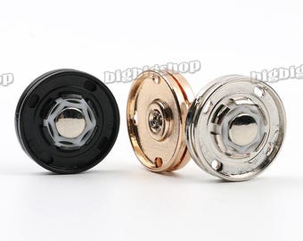 10set Metal Sew-On Invisible Snap Fastener Press Studs Sewing Buttons Closure Coat Hidden Popper 15mm 18mm 21mm 23mm 25mm 28mm 6color option