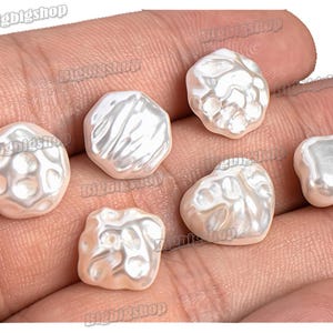10pcs white resin Sewing Button Irregular multi-shaped imitation pearl metal shank Tunic Qipao Tang Suit Fastener