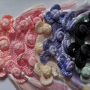 5pc Chinese Knot Button Cheongsam Frog Closure Cord Embroidery Toggle-and-Loop Tunic Applique Patch Qipao Tang Suit Sewing Fastener tassel