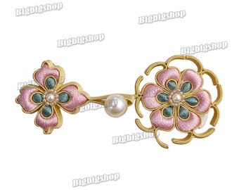 1pcs Sewing Fastener Hook and Eye Chinese knot Toggle Button Cheongsam Frog Closure Baoxiang Flower Qipao Pankou Tang Suit Deco