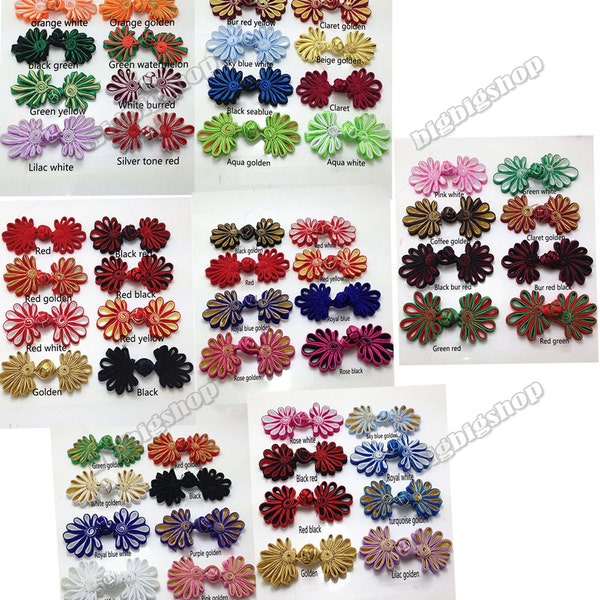 chrysanthemum Flower Handmade Sewing Fasteners Chinese Knot Closure Cheongsam Frog Buttons Color pick