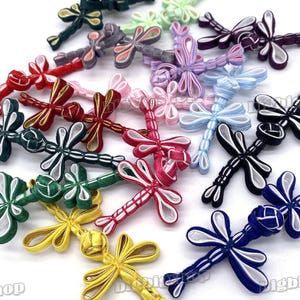 5/10/100 pièces fermetures à coudre noeud chinois bouton Cheongsam grenouille fermeture fait main libellule tissu vêtements décoratifs 9x4 cm