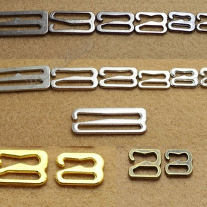 10pcs Metal G hooks Hardware Hoops Lingerie Adjustment Bikini S Replacement Bra strap Adjuster Clasps swimwear regulator figure 9 Fasteners