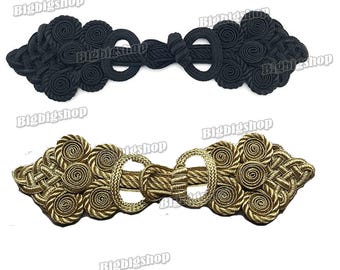 1/5pcs Chinese Knot button Cheongsam Frog Closure Cord Braid Toggle-and-Loop Qipao Tang Suit Pankou Sewing Fastener 8in