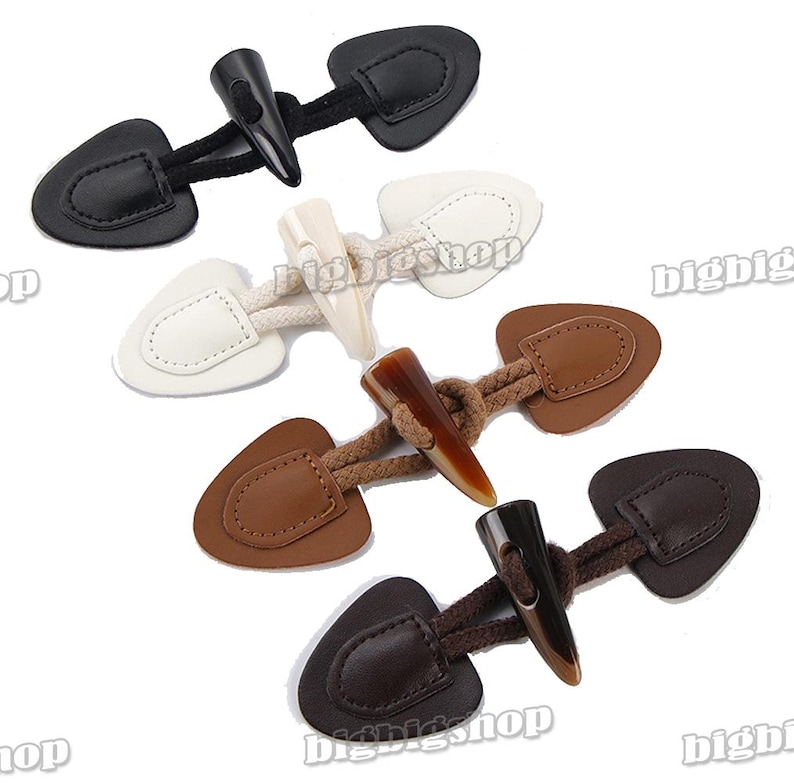 5pcs/10pcs Ox Horn Buckle Synthetic Leather Frog Toggle Clasp Buttons ...