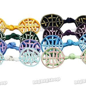 1pcs small Character Shou zi  Pattern Chinese Frog Button Deco Sewing Hook and Eye Fastener Fastener Cheongsam Knot Closure 20color 7cm