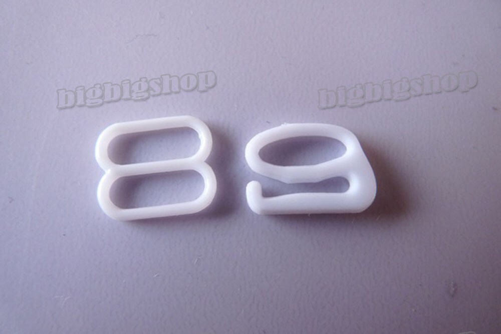 Lots 100pcs White Plastic Bra Lingerie Adjustment Strap Slides and