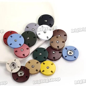 100set Colored Metal Sew-On Invisible Self Snap Fastener Press Studs Sewing Buttons Closure Coat clothing Popper 21mm 0.82&quot;  155color option