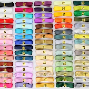 10Yards 80color pick Satin bias tape lip cotton polyester fabric binding Cord Edge Rope Ribbon upholstery Sewing piping trims width 12mm