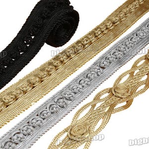 1 yard Nodo cinese Tessuto a mano in poliestere Nastro intrecciato Rilegatura intrecciata Cordoncino Rifiniture per cucire Toppa per scollatura colletto polsini decorazione