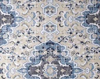 Blue Curtains,Covington Sabra Bluebell Curtains, Custom Curtains,Pair Drapery Panels, Blue and Grey Curtains,24" Wide,50" Wide