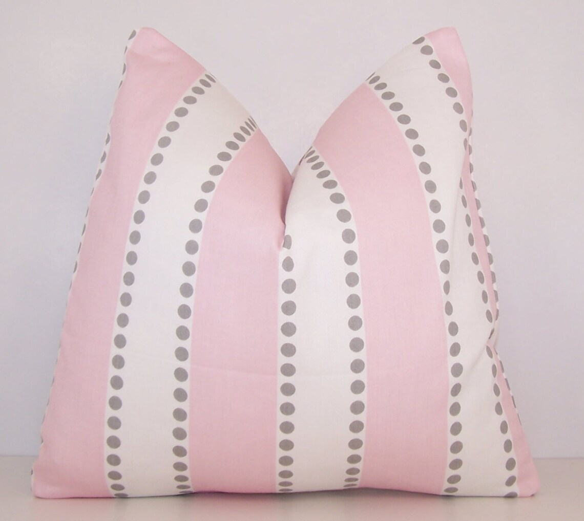 Wide Pink Stripe Pillow Cover Various Sizes Euro King Etsy