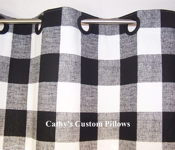 Black And White Buffalo Check Blackout Curtains Image 0