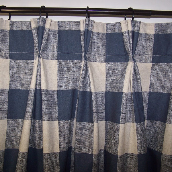 Add Triple Pinch Pleats Curtain Panels - Perfect for Track Rod System or Curtain Rings - Purchase a Pair of  52" Panels