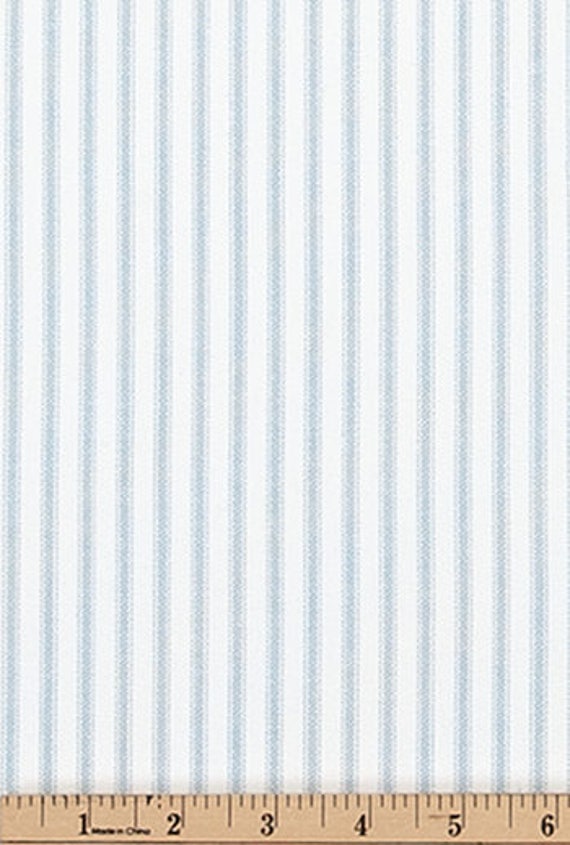 Light Blue Ticking Ticking Stripe Curtains Childrens Etsy