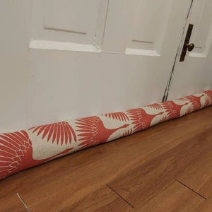 Window Snake - Door Snake - DOOR DRAFT Stopper - Dodger - Luxury Linen Fabric - Art Deco Swan Genevieve Gorder - Farmhouse  - UNFILLED