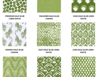 Luxury Linen Green Print Curtains, Pair Drapery Panels, Kitchen, Bath, Nursery, Bedroom, Drapes, Cafe, Tiers, Heavy Premier Prints Kale