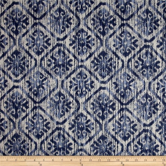 Blue Ikat Curtainsnavygrey Curtainsnavy Curtains Custom Etsy