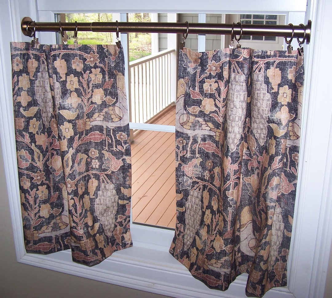 Luxury Cotton Cafe Curtains, Tonic Living Kalinda Walnut Curtains