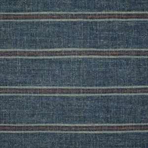 Luxury Linen Drapes, Indigo Blue Stripe, Heavy Linen Blend Woven, Modern Farmhouse,  Kitchen, Bedroom, PAIR 24&quot; 50&quot; Wide