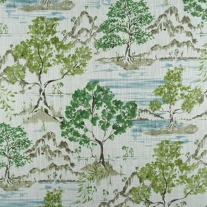 Covington Hikaru Toile Drapes, Chinoiserie Trees Garden Living Room, Kitchen, Dining Room, PAIR, Lining Options, Ballard Glenna Beige