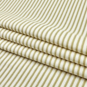Sage Ticking Curtains Farmhouse Print 100% Cotton Duck Custom Drapery Living Room Dining Bedroom Bathroom Valance Lining Blackout Grommets