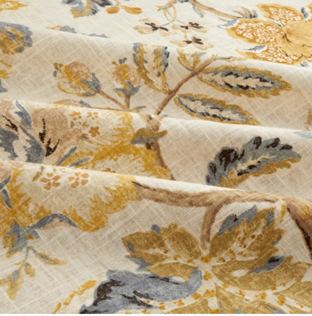 Luxury Linen Drapes, P Kaufmann Secret Garden, Heavy Linen Blend Woven