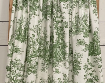 Toile Curtains, Cotton Duck, Custom Curtains, Pair Drapery Panels, Farmhouse, Colonial, 24" Wide or 52" Wide