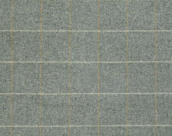 Luxury Drapes, Woven Stone Grey Plaid Check, Modern Farmhouse, PAIR 24" 52" Wide Wool Blend Colors: Grey, Cream, Camel