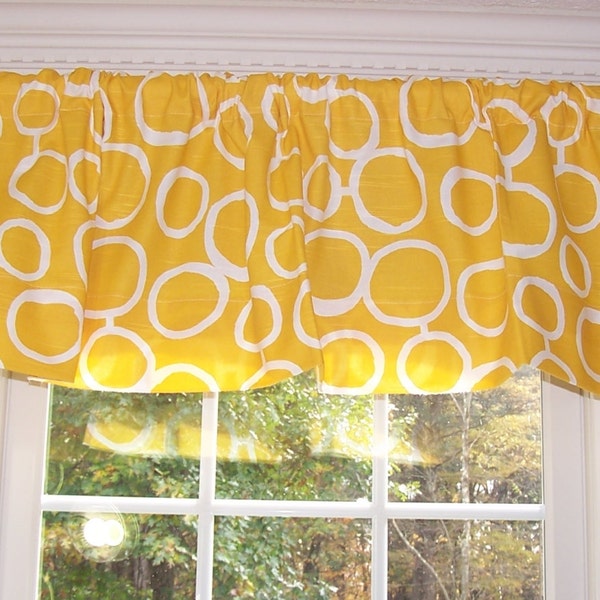 Yellow Valance.Premier Prints Fabric,Valance.One Curtain Panel.Curtain.Window Treatment.Drapes.Custom Curtains.Corn Yellow.Slub