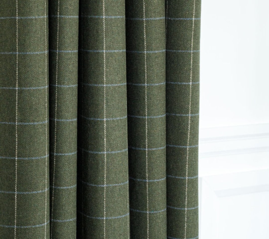 Luxury Drapes, Tonic Living Addison Moss Plaid Check, Modern Farmhouse ...