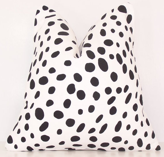 Black and White Pillow Cover 18 x 18 20 x 20 Dalmation Etsy