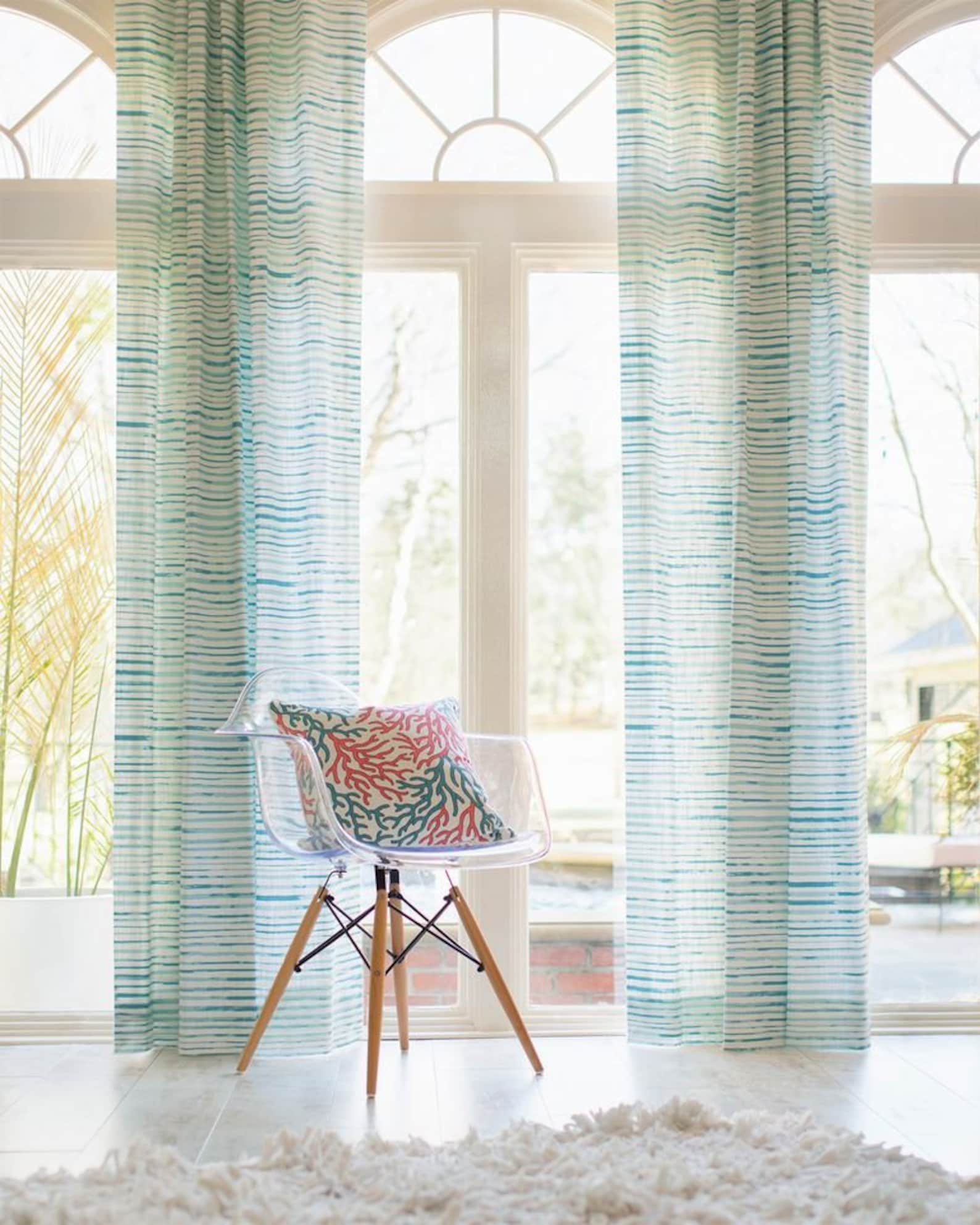 Coastal Curtains Luxe Cotton Canvas Beach Pair Drapery Etsy