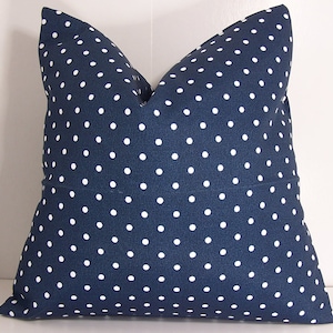 Blue Mini Dots Outdoor Pillow - Dark Blue PILLOW - Polkadot - Oxford Blue Pillow Cover - Accent Pillow - 20x20,18x18,22x22