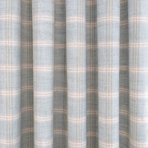 Luxury Linen Blend Drapes, Plaid Curtain, Heavy Woven, Modern Farmhouse,  PAIR 24" 50" Wide, Check, Windowpane Nantucket Spa Wool Feel