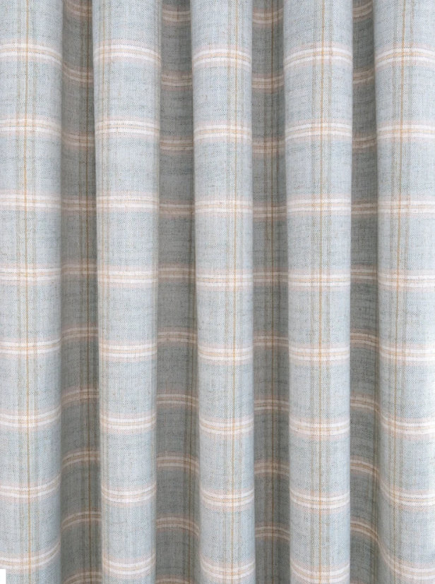 Luxury Linen Blend Drapes, Plaid Curtain, Heavy Woven, Modern Farmhouse,  PAIR 24" 50" Wide, Check, Windowpane Nantucket Spa Wool Feel